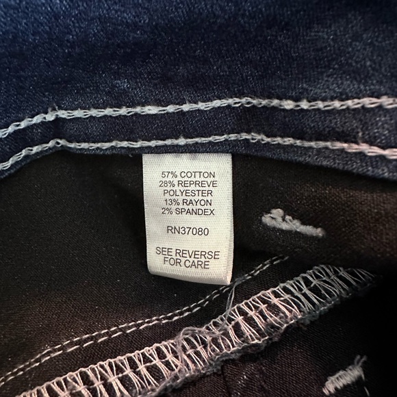 Cato Blue Boot Cut Jeans with Distressed Look - Picture 3 of 4